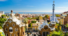 El parque Güell diseñado por Gaudí, Barcelona