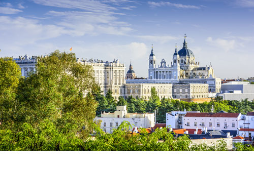 Madrid views, with Almudena cathedral