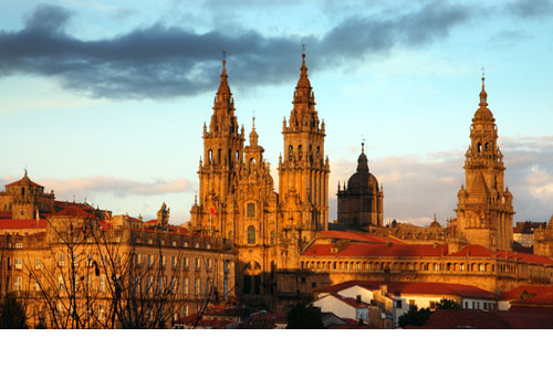 Sunset over Santiago de Compostela