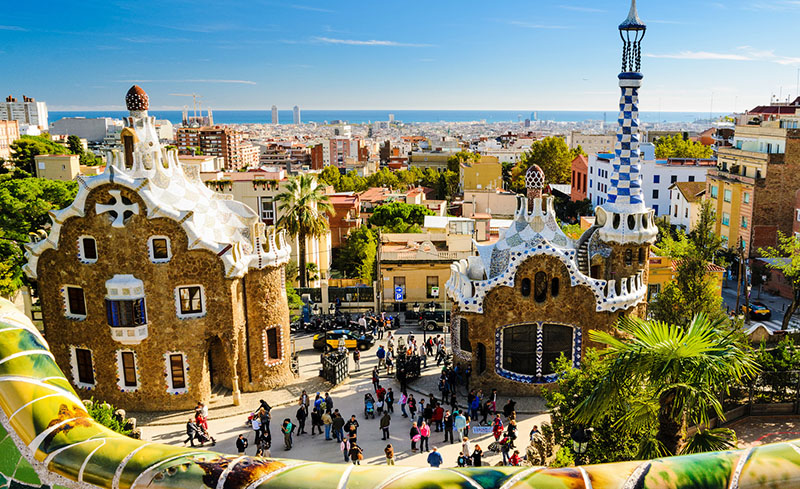 El parque Güell diseñado por Gaudí, Barcelona