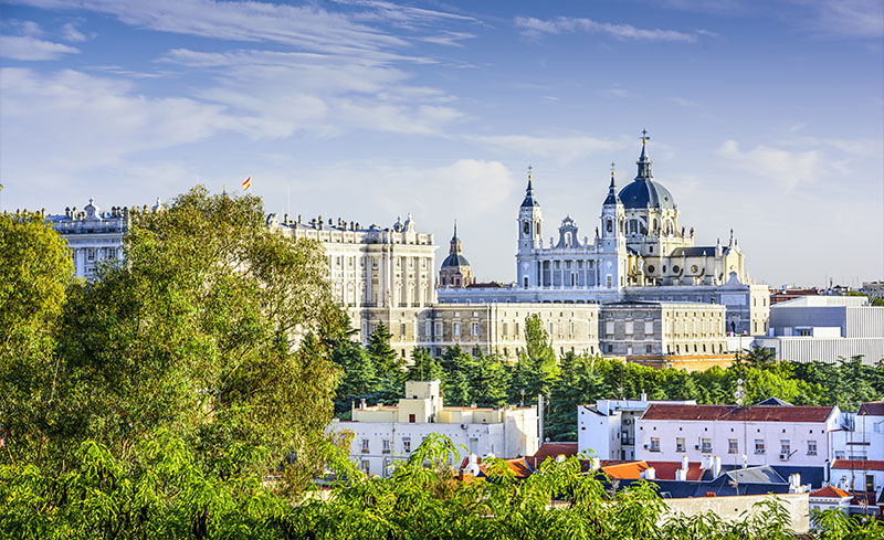 Madrid views, with Almudena cathedral