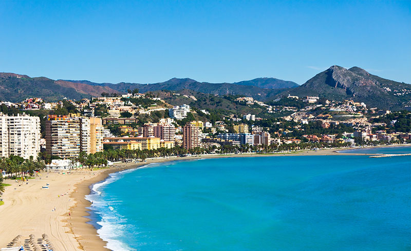 Málaga city, on the Mediterranean shore