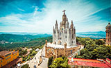 El Tibidabo y la iglesia del Sagrado Corazón, Barcelona