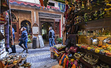 Shops and bazaars in the streets of Granada