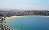 Visión de San Sebastián con la playa de La Concha